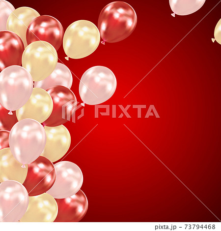 Dark red festive background with helium... - Stock Illustration [73794468]  - PIXTA
