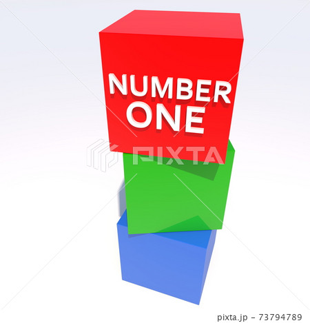 Number one concept on red cube 73794789