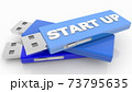 USB flash drive with start up concept 73795635