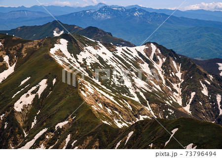 春の谷川連峰主脈稜線 春の谷川連峰主脈稜線 73796494