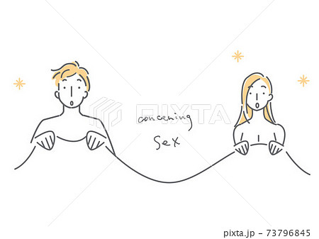 性交に関するカップルの健康的でシンプルな線画フレーム風イラストのイラスト素材 73796845 Pixta
