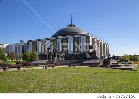 War memorial in Victory Park on Poklonnaya Hill (Gora), Moscow, Russia. The memorial complex constructed in memory of those who died during the Great Patriotic war 73797156