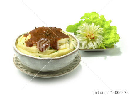 Mashed Potatoes with Gravy Sauce Mashed Potatoes with Gravy Sauce 73800475