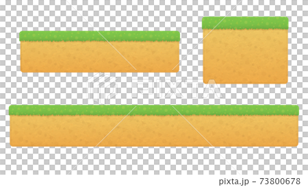 土ブロックをイメージしたテロップベースのイラスト素材