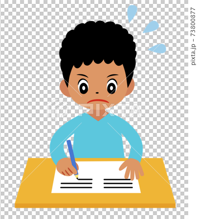 頑張って勉強する男の子 頑張って勉強する男の子 73800877