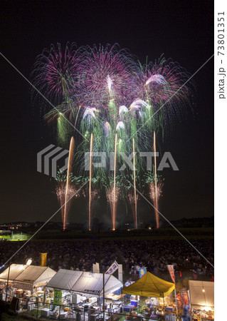 茨城県 常総きぬ川花火大会の写真素材