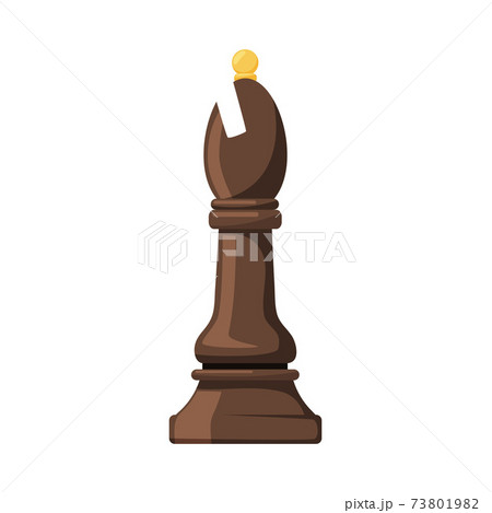 Black Bishop as Chess Piece or Chessman Vector Illustration 73801982