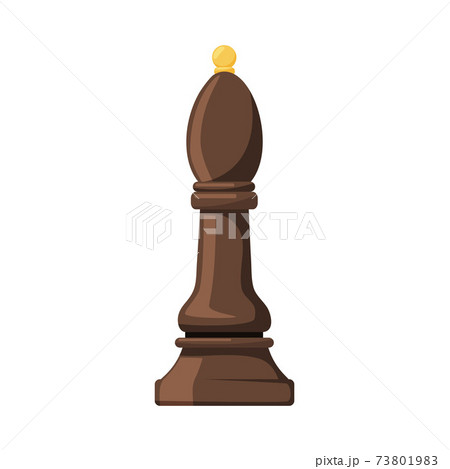 Black Bishop as Chess Piece or Chessman Vector Illustration 73801983