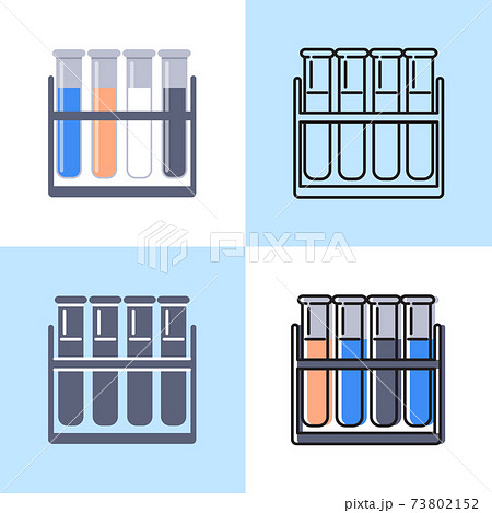 Test tube icon set in flat and line styles 73802152