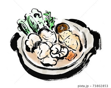 手描きの鍋物のイラスト　アンコウ鍋 73802853