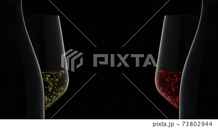 Bottle and white wine silhouette. 73802944