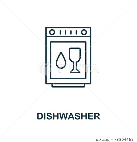 Dishwasher icon from household collection. Simple line Dishwasher icon for templates, web design and infographics Dishwasher icon from household collection. Simple line Dishwasher icon for templates, web design and infographics 73804465