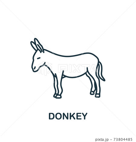 Donkey icon from home animals collection. Simple line element Donkey symbol for templates, web design and infographics Donkey icon from home animals collection. Simple line element Donkey symbol for templates, web design and infographics 73804485