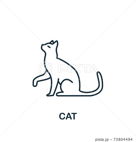 Cat icon from home animals collection. Simple line element Cat