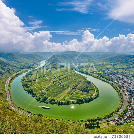 Moselle River bend near Bremm town, Germany Moselle River bend near Bremm town, Germany 73806682