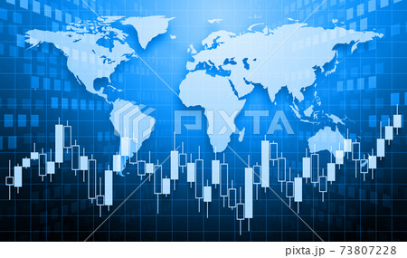 株取引や為替取引のイメージ、暗い色 73807228