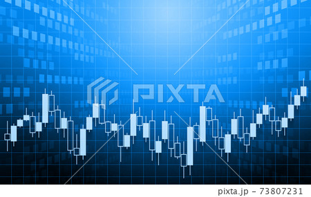 株取引や為替取引の背景、暗い色	 73807231