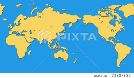 世界地図 簡略化されたアウトラインの世界地図 のイラスト素材