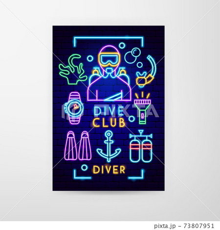 Dive Club Neon Flyer 73807951