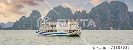 Cruise ships and islands in Halong Bay, Vietnam BANNER, LONG FORMAT Cruise ships and islands in Halong Bay, Vietnam BANNER, LONG FORMAT 73808085