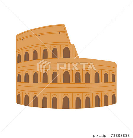 Colosseum From Rome Italy Isolated On White のイラスト素材