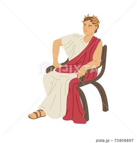 Antique Emperor Of Ancient Roman Patrician Flat のイラスト素材