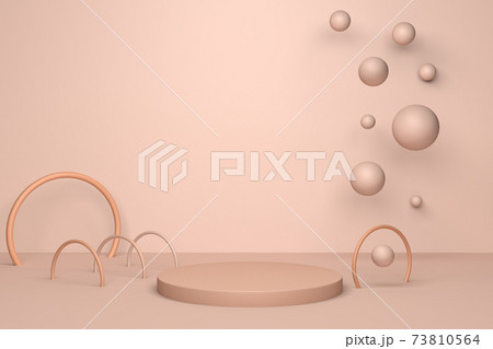 Beige abstract minimal scene with podium. 3d rendering geometric shape. Background for product Beige abstract minimal scene with podium. 3d rendering geometric shape. Background for product 73810564