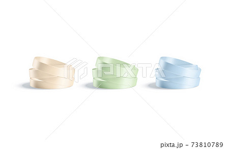 Blank colored silicone wristband stack mock up, isolated Blank colored silicone wristband stack mock up, isolated 73810789