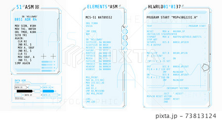 HUD interface elements with part of the code Assembly. 73813124