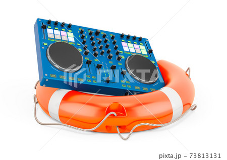 Repair and service of DJ console, 3D rendering 73813131