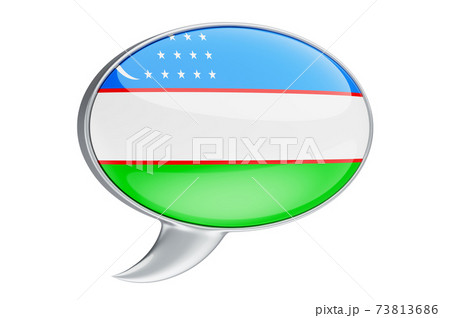 Speech balloon with Uzbek flag, 3D rendering Speech balloon with Uzbek flag, 3D rendering 73813686