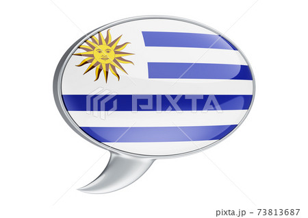 Speech balloon with Uruguayan flag, 3D rendering Speech balloon with Uruguayan flag, 3D rendering 73813687