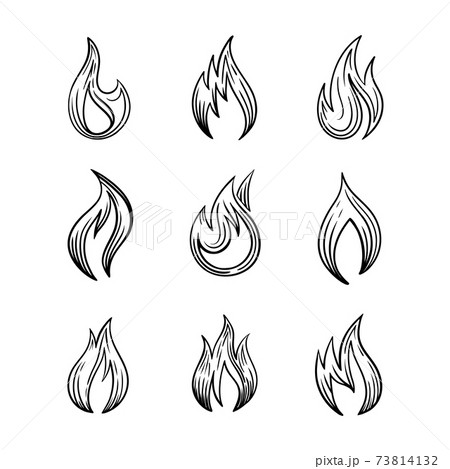 Lighter with flame sketch Royalty Free Vector Image