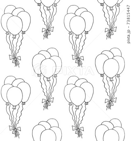 Vector Seamless Pattern Of Sketch Air Balloonのイラスト素材