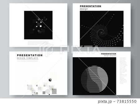Vector layout of the presentation slides design business templates, template for presentation brochure, brochure cover, report. Abstract technology black color science background. High tech concept. 73815550