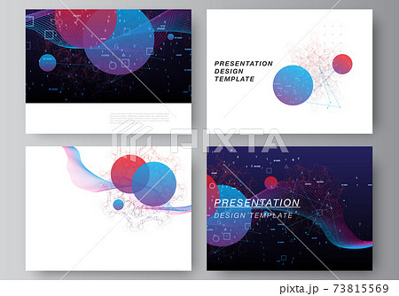 Vector layout of the presentation slides design business template, multipurpose template for presentation brochure. Artificial intelligence, big data visualization. Quantum computer technology concept Vector layout of the presentation slides design business template, multipurpose template for presentation brochure. Artificial intelligence, big data visualization. Quantum computer technology concept 73815569