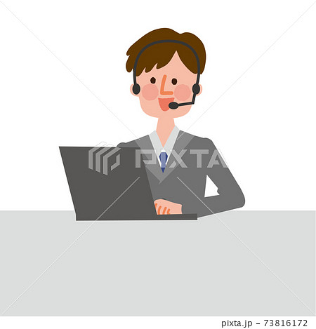 男性オペレーターのイラスト素材