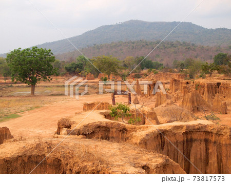 Lalu Park in Sakaeo province, Thailand, due to soil erosion has produced stranges shapes 73817573