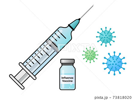 インフルエンザワクチン 予防接種のイラスト素材