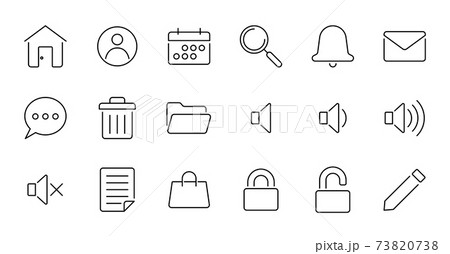 Outline essential UI Icon set. 73820738