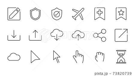 Outline essential UI Icon set. 73820739