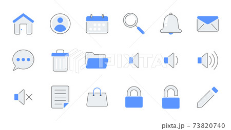 Filled outline essential UI Icon set. Filled outline essential UI Icon set. 73820740
