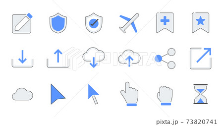 Filled outline essential UI Icon set. Filled outline essential UI Icon set. 73820741