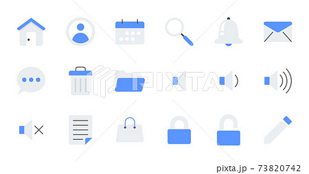 Flat essential UI Icon set. 73820742