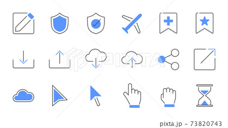 Colored line essential UI Icon set. 73820743