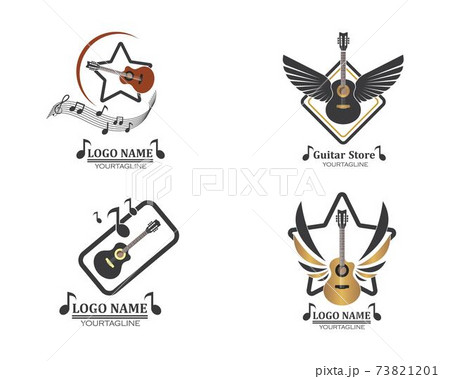 guitar icon logo vector illustration design 73821201