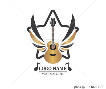 guitar icon logo vector illustration design 73821202