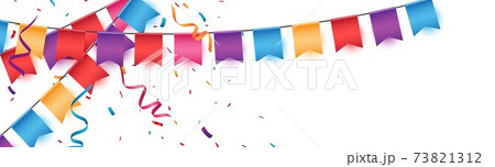Birthday celebration banner with Colorful bunting flags 73821312