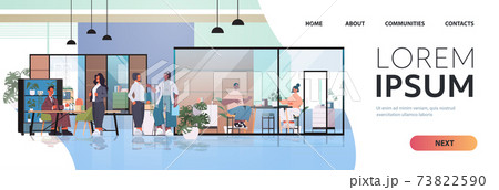 mix race businesspeople working and talking together in coworking center business meeting teamwork concept mix race businesspeople working and talking together in coworking center business meeting teamwork concept 73822590