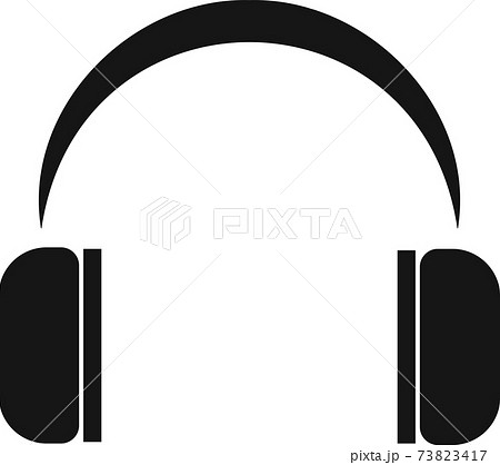 シンプルなヘッドホンのアイコンのイラスト素材